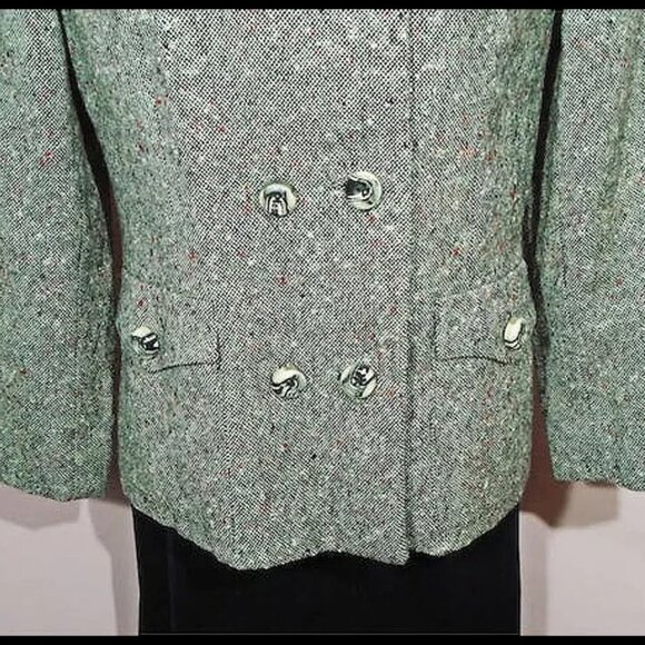 Blazer Tweed Multi Fleck, Fall Winter Double Breasted Jacket -- 50s Vintage! - Picture 9 of 16